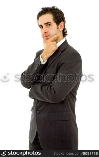 young business man portrait in white background