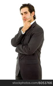 young business man portrait in white background