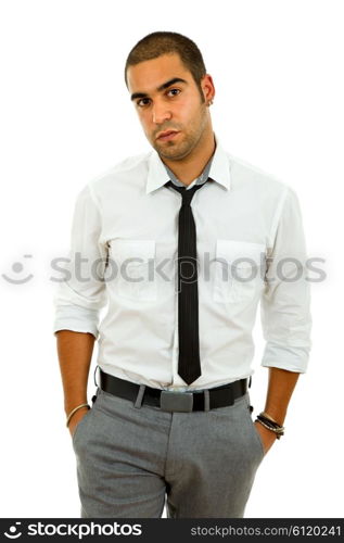 young business man portrait in white background