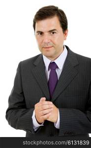 young business man portrait in white background