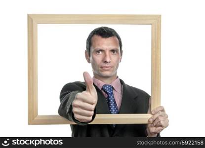 young business man portrait inside a frame