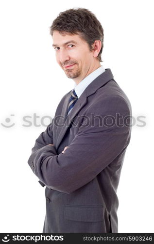 young business man portrait isolated on white