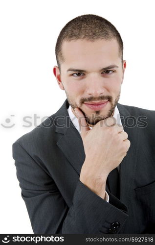 young business man portrait isolated on white