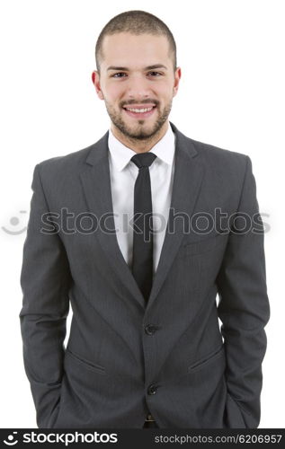 young business man portrait isolated on white