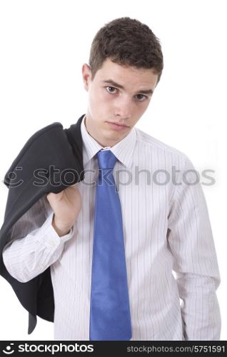 young business man standing, isolated on white