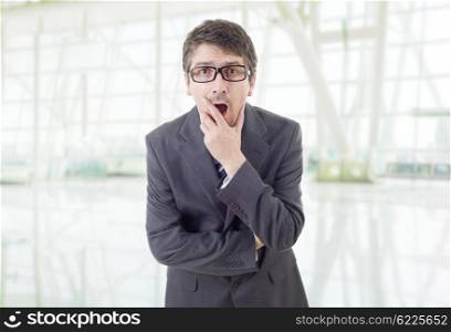 young business man surprised at the office