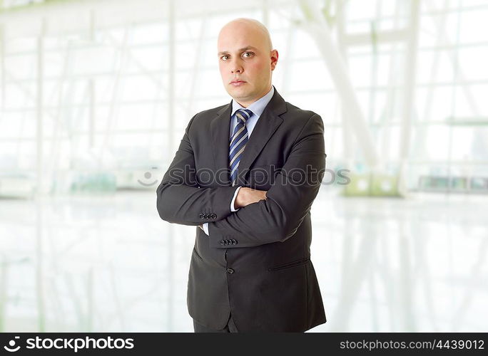 young business man thinking, at the office