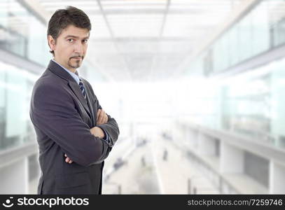 young business man thinking, at the office