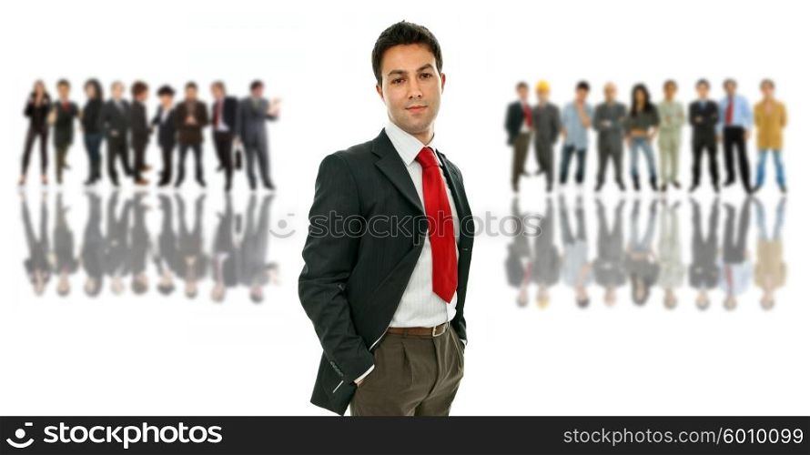 young business man with some people on the back