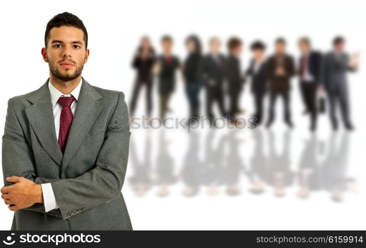 young business man with some people on the back