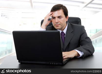 young business man working with is laptop