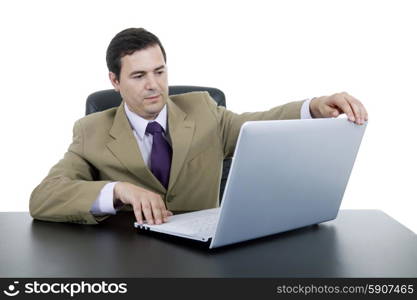 young business man working with is laptop