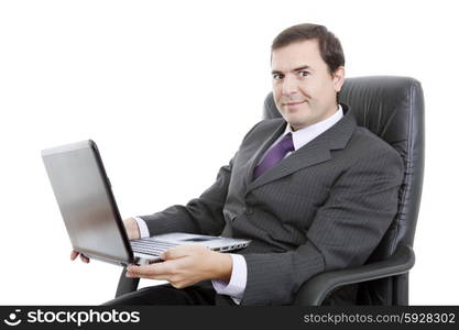 young business man working with is laptop