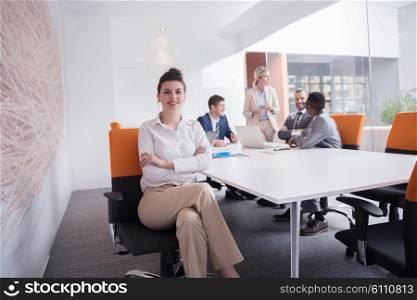 young business people group have meeting and working in modern bright office indoor