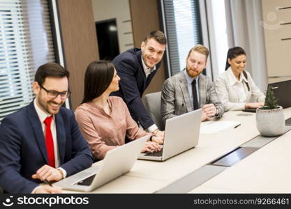 Young business people have meeting in a modern office