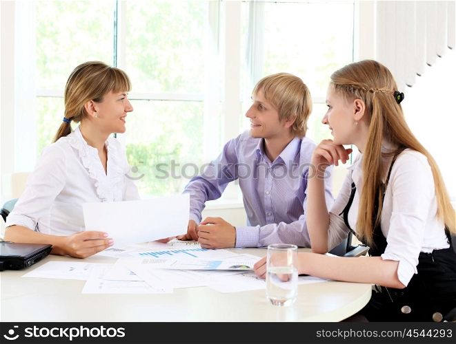 young business people working together in office
