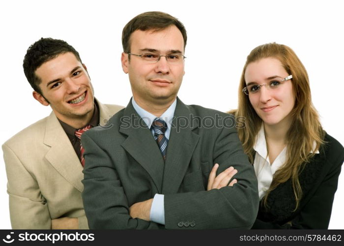 young business team, isolated on white background