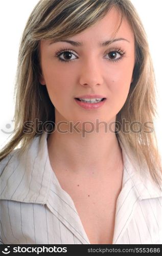 young business woman isolated one