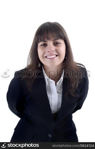 young business woman portrait in white background