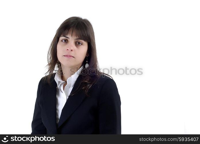 young business woman portrait in white background