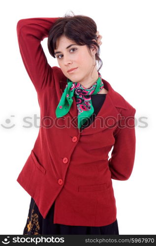 young business woman portrait isolated on white background