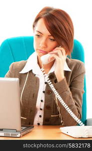 Young business woman working in the office