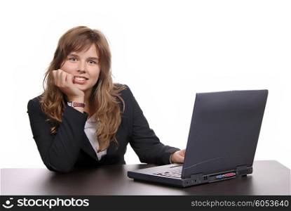 young business woman working with her laptop