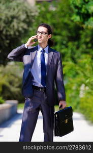 Young businessman at the street scene