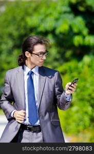 Young businessman at the street scene