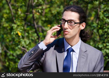 Young businessman at the street scene