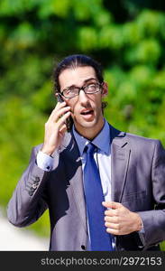 Young businessman at the street scene