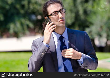 Young businessman at the street scene