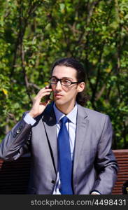 Young businessman at the street scene