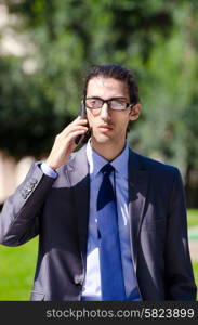 Young businessman at the street scene