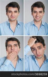 young businessman expressions (against a grey background)