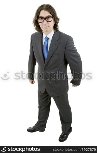 young businessman full length, isolated on white