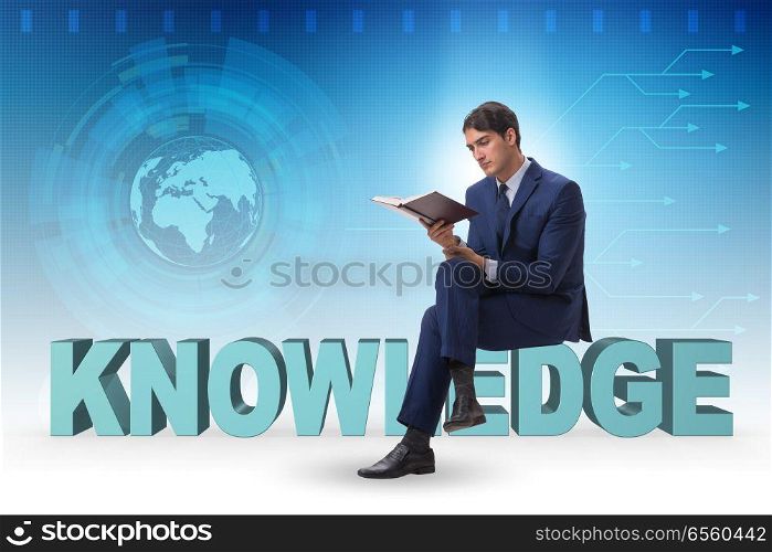 Young businessman in education concept