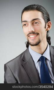 Young businessman in studio shooting