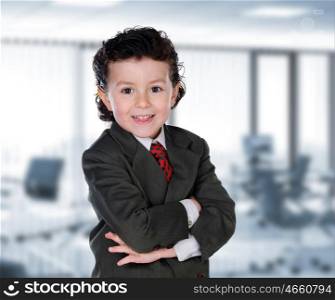 Young businessman in the office with an elegant suit