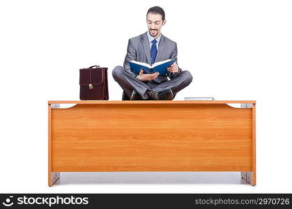 Young businessman isolated on the white