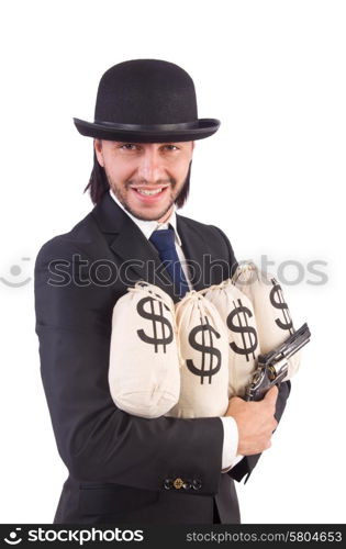 Young businessman isolated on the white background