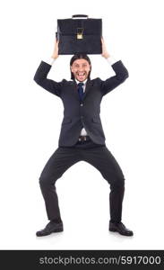 Young businessman isolated on the white background