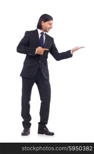 Young businessman isolated on the white background