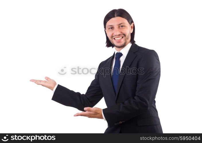 Young businessman isolated on the white background