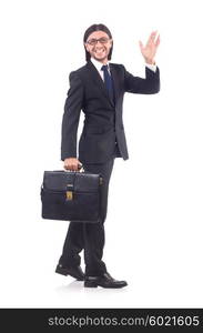 Young businessman isolated on the white background