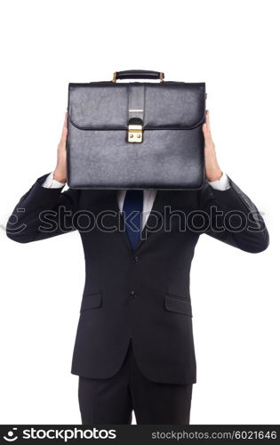 Young businessman isolated on the white background