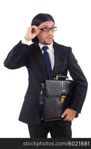 Young businessman isolated on the white background