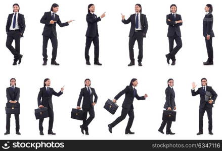 Young businessman isolated on the white background