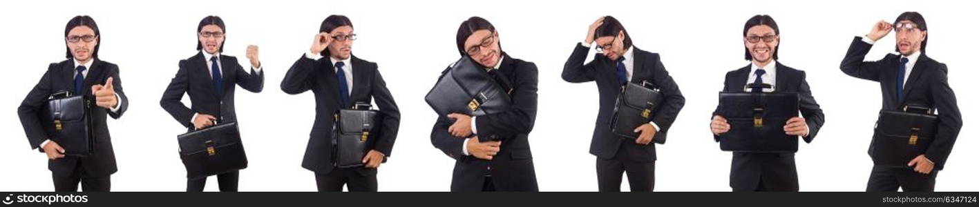 Young businessman isolated on the white background