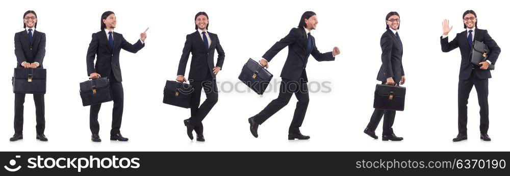 Young businessman isolated on the white background